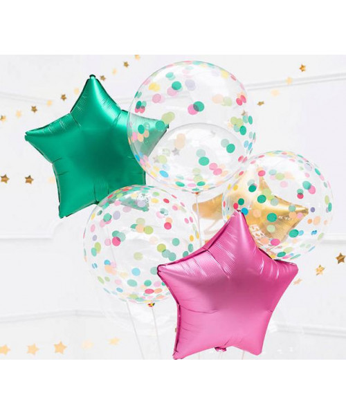 Balon transparent Bobo cu confetti multicolor 40cm