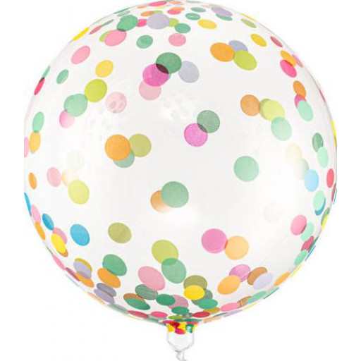 Balon transparent Bobo cu confetti multicolor 40cm
