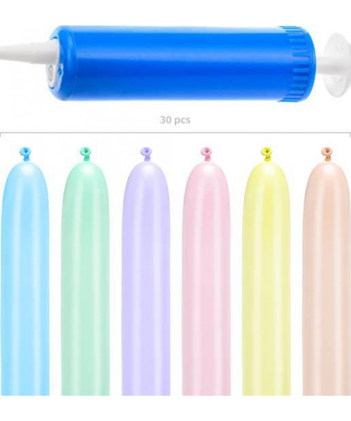 Set 30 de baloane 130 cm culori diferite pentru modelaj si pompa