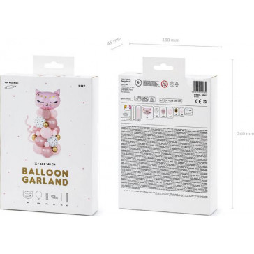Set 34 baloane pisicuta roz 83x140cm