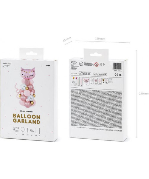 Set 34 baloane pisicuta roz 83x140cm
