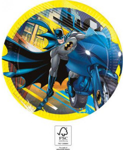 Set 8 farfurii de unica folosinta Batman 23 cm