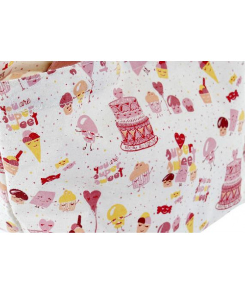 Geanta de plaja din panza roz Dkd Home Decor 34x14x32cm