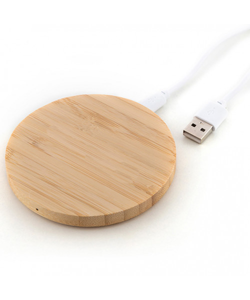 Incarcator wireless din bambus