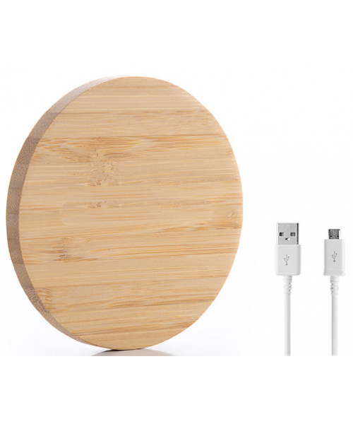 Incarcator wireless din bambus
