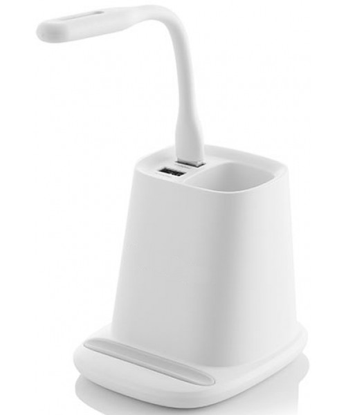 Incarcator wireless cu suport organizator și lampa led usb 5-in-1
