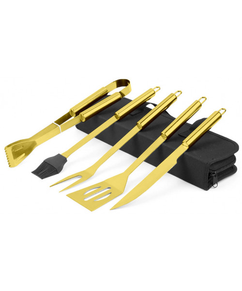 Ustensile pentru gratar culoare aurie