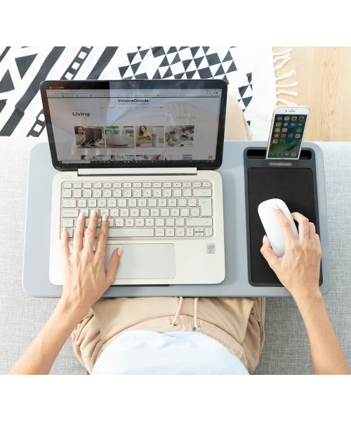 Masuta pentru laptop portabila cu perna, mouse pad si suport telefon