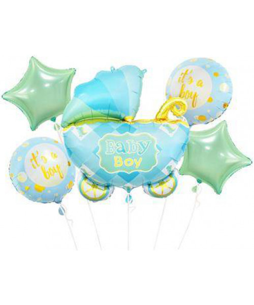 Set 5 baloane carucior albastru