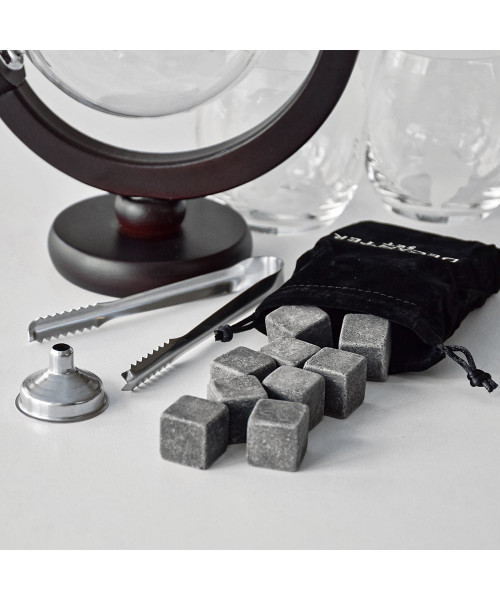 Set decantor glob whisky si cuburi pentru racire