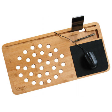 Suport pentru laptop din bambus cu mousepad