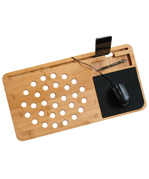 Suport pentru laptop din bambus cu mousepad