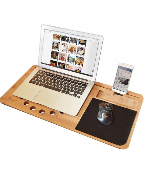 Suport pentru laptop din bambus cu mousepad
