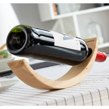 Suport din lemn pentru sticle de vin cu efect de plutire