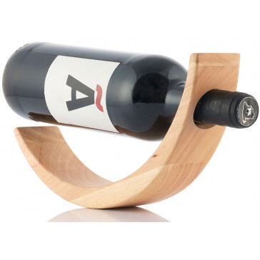Suport din lemn pentru sticle de vin cu efect de plutire