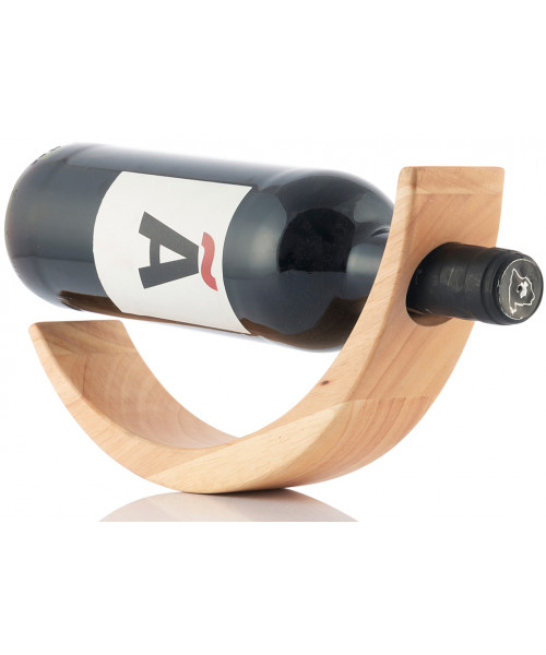 Suport din lemn pentru sticle de vin cu efect de plutire