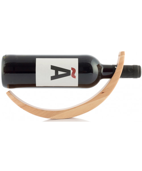Suport din lemn pentru sticle de vin cu efect de plutire