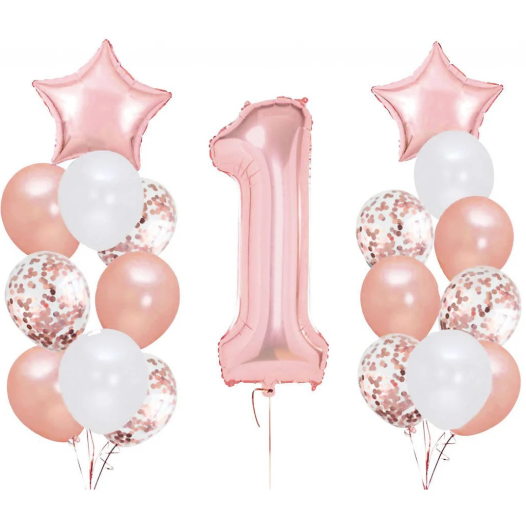 Set 19 baloane roz cadou bebelusi