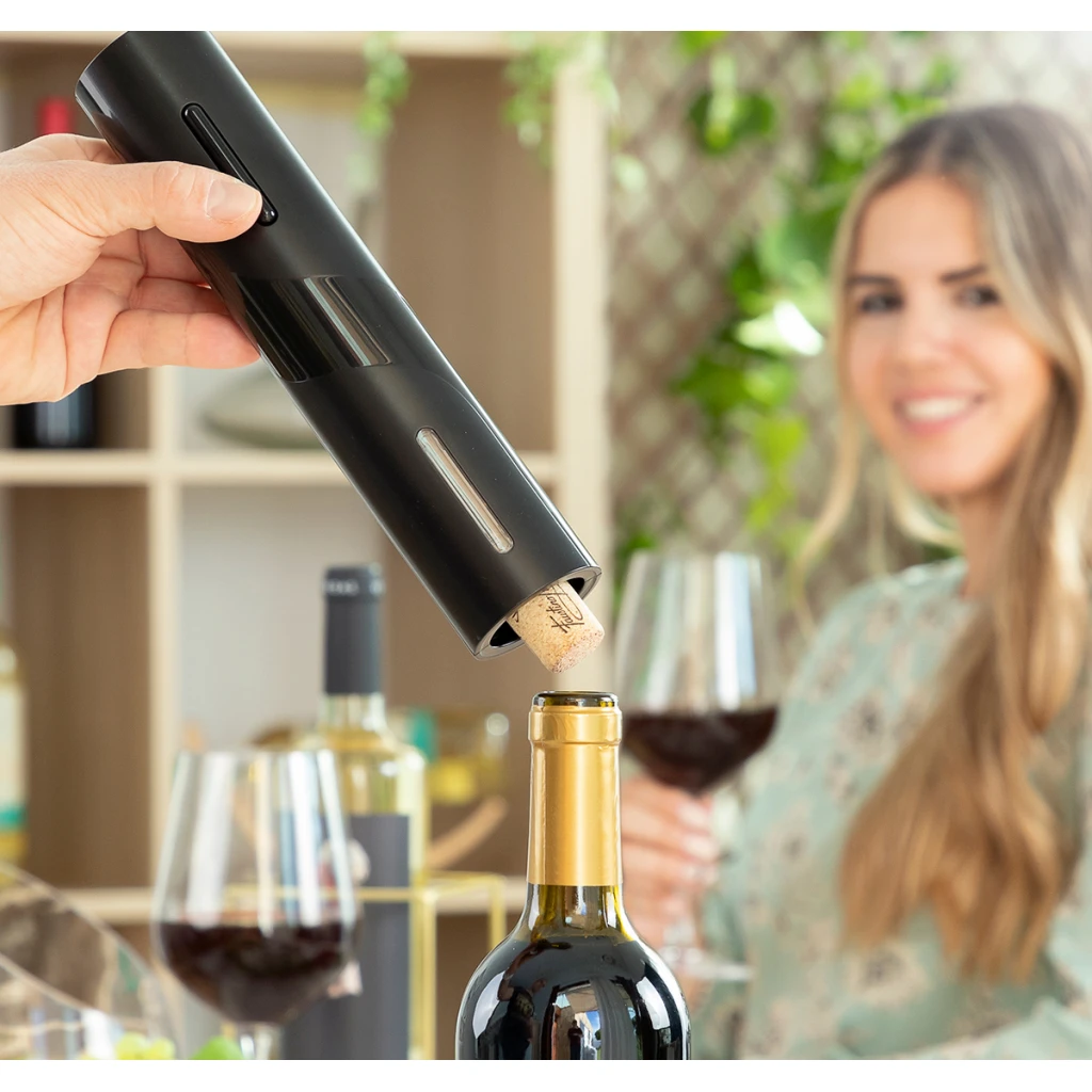 Tirbuson electric cu accesorii pentru vin cadouri mos nicolae barbati